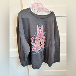 Graphic Pink and Grey Def Leopard Sweatshirt XL PTP 25 size 16/18